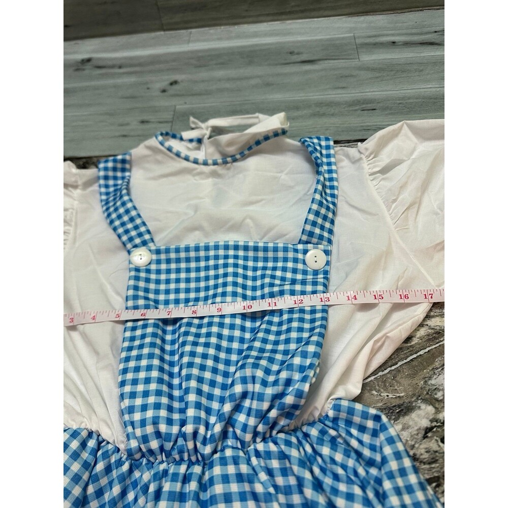 Wizard Of Oz Blue Gingham Pinafore Costume Dress One Size - Picture 5 of 9